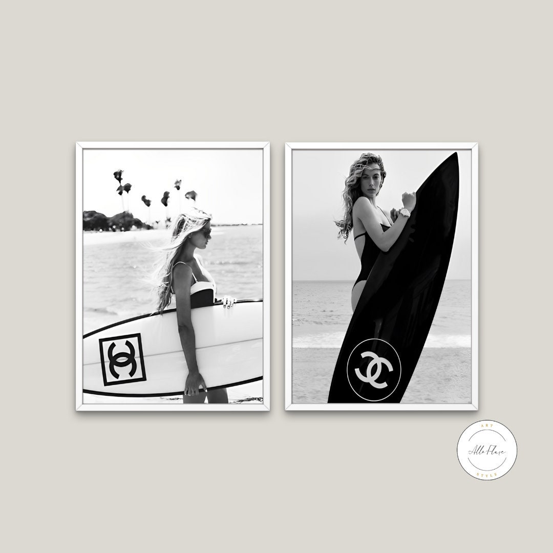 Coco Chanel Surfboard ) posters for sale