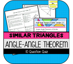 Angle Angle Theorem of Similar Triangles QUIZ by Teach Simple