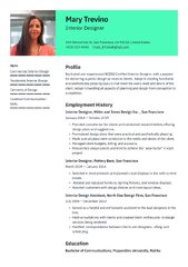 Interior Designer Resume Examples & Writing Tips (2024) · Resume.io