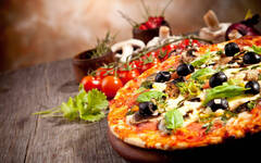 Italian Food Vegetables Pizza Background ...