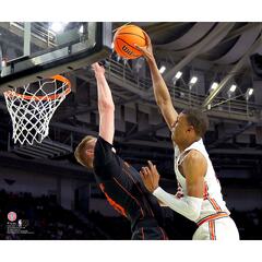 Jabari Smith Jr. Auburn Tigers Unsigned Goes for Dunk in Second Round of the 2022 NCAA Men's Basketball Tournament Photograph (Jabari Smith Jr.)