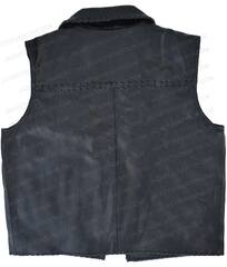 North West Blue Women's Sz Small Black Suede Leather Vest