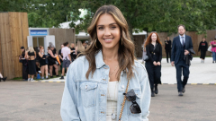 Jessica Alba Dons a Denim Jacket While Out in London