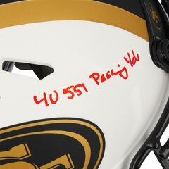 Joe Montana San Francisco 49ers (Deebo Samuel & Christian McCaffrey San Francisco 49ers Dual-Signed Riddell Lunar Eclipse Speed Authentic Helmet)