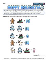 12 Days of Holiday Math Puzzles—able K-8 Worksheets — Mashup Math