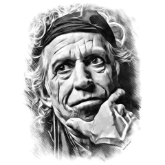 Keith Richards (Keith Richards Drawing By Tricia Sexton)