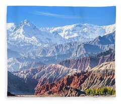 Kunlun Mountains On Pamir, Xinjiang Fleece Blanket