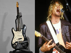 Kurt Cobain's smashed Fender Strat sells for nearly $600,000