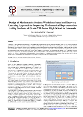 PDF) Design of Mathematics Student Worksheet based on Discovery ...