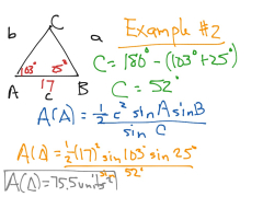 Triangle Area given 2 angles & 1 side | Math, Trigonometry, Trig ...