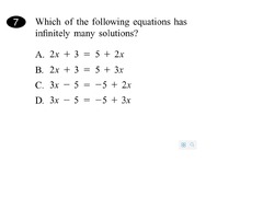 3.) 2013 MCAS #7 | Math, Algebra, solving-equations, 8th Grade Math