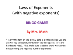 PPT - Laws of Exponents (with negative exponents) PowerPoint ...