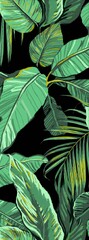 Leafy Greens - Black - Miss Lolo_ Bold palm leaf design