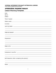 Lesson Plan Template