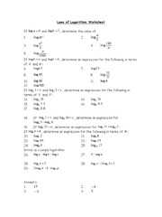 SOLUTION: Properties and Laws of Logarithms Worksheets - Studypool ...