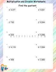 Long Division with no remainder - Math Worksheets - MathsDiary ...