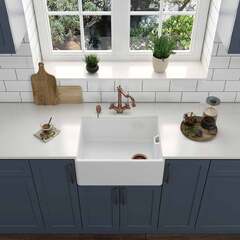 LSC Belfast 795 1.0 Bowl Fireclay Ceramic Kitchen Sink Waste