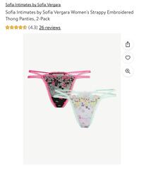 Sofia Intimates by Sofia Vergara Women's Strappy Embroidered Thong Panties