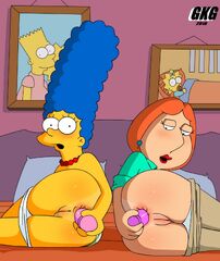 Marge and Lois Nude Porn - Porn Simpsons Parody