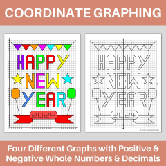 Happy New Year 2024 Coordinate Graphing Plotting Points Ordered Pairs Mystery Picture