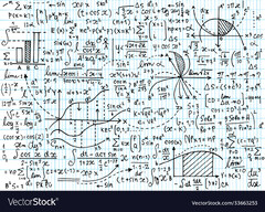 Math education pattern with handwritten formulas Vector