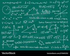 Math formulas mathematical on green Royalty Vector