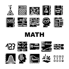 Math Science Education School Icons Set