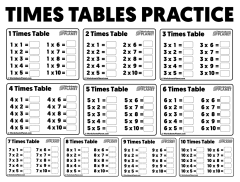 Times Tables Practice Worksheet