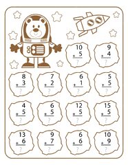 Premium Vector | Math worksheets for elementary school kids addition