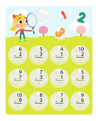 Premium Vector | Math worksheets for elementary school kids addition