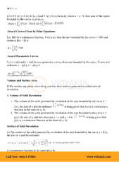 Class 12th Math Application Of Integrals Formulas CBSE 2023