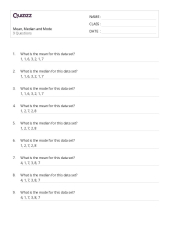 Solved Mean, Median and Mode (30 pts) Find the Mean. Median ...