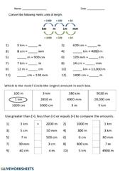 Grade 5 Worksheets: Converting between customary and metric units ...