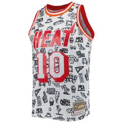 Miami Heat Tim Hardaway Mitchell & Ness NBA Mens Hardwood Classics (Men's Hardaway Tim Mitchell & Ness Heat Cream Jersey)