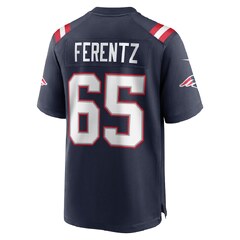 Men's Nike James Ferentz Navy New England Patriots Game Jersey