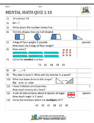 Mental Math Worksheets | Grades 2-6 | Worksheets | ables ...