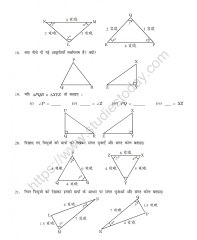 CBSE Class 7 Mental Maths Congruence Of Triangles Worksheet in Hindi