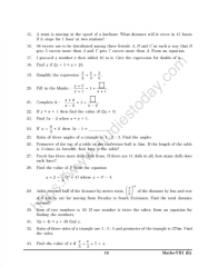 CBSE Class 8 Mental Maths Linear Equations In One Variable Worksheet