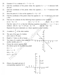 CBSE Class 9 Mental Maths Linear Equation In Two Variables Worksheet