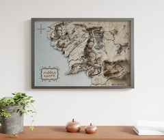 Guttaty Middle Earth Map Movie Map Retro Middle Earth Map Painting for (Vintage Middle Earth Map Lord of The Ring Map for Bedroom Wall)