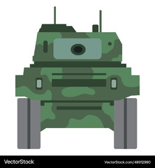 Military tank front view Royalty Vector