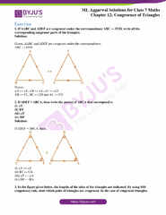 ML Aggarwal Solutions for Class 7 Chapter 12 Congruence of Triangles