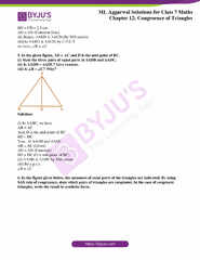 ML Aggarwal Solutions for Class 7 Chapter 12 Congruence of Triangles