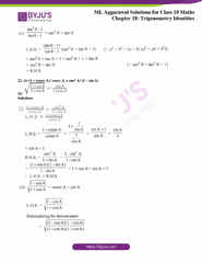 ML Aggarwal Solutions for Class 10 Maths Chapter 18 Trigonometric ...