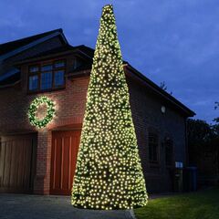 ConnectGo® 6m Outdoor Green Commercial Pre Lit Christmas Cone Tree (Fairybell | 6 metres | 2,000 LED lights | Warm White)