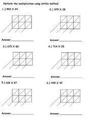 Lattice Method Multiplication: Blank Worksheet - Worksheets Library