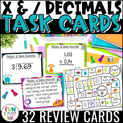 Multiply and Divide Decimals Task Cards