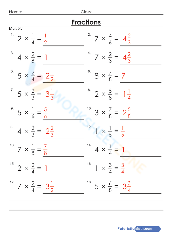 Multiply Fractions By Whole Numbers Worksheet