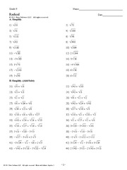 Operations with Radical Expressions Worksheet - Multiplying Maze ...