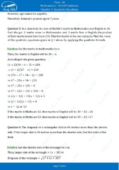 NCERT Solutions for Class 10 Maths Chapter 4 Quadratic Equations ...